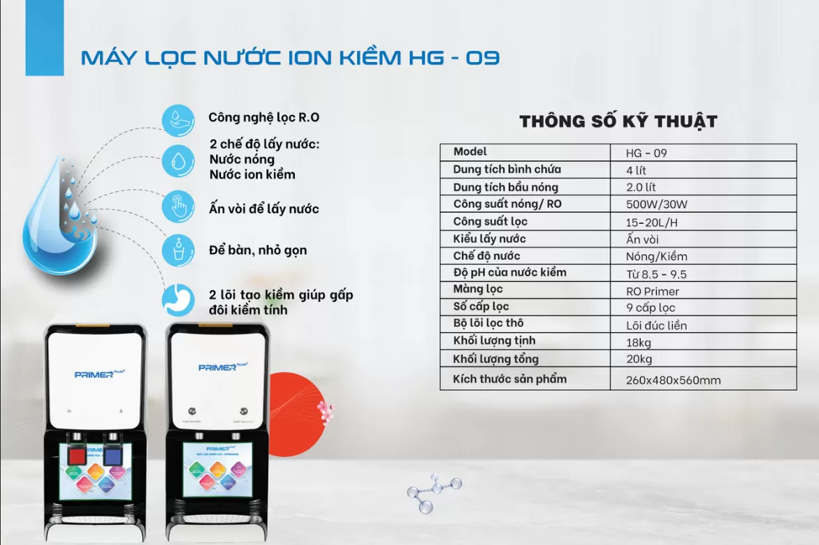 HƯỚNG DẪN SỬ DỤNG MÁY LỌC NƯỚC PRIMER HG-09