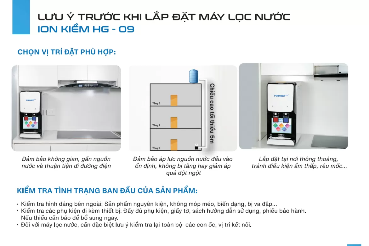 HƯỚNG DẪN SỬ DỤNG MÁY LỌC NƯỚC PRIMER HG-09