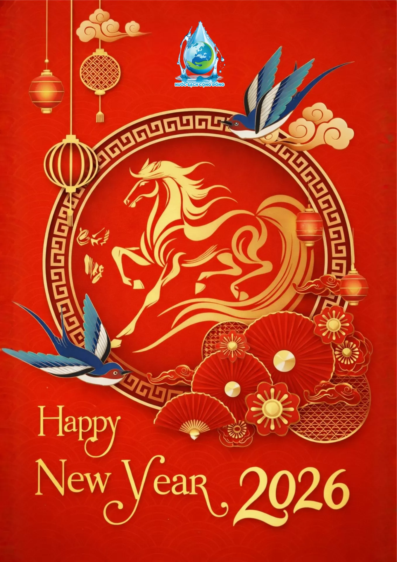Trong kh&ocirc;ng kh&iacute; h&acirc;n hoan ch&agrave;o đ&oacute;n năm mới, Nước Sạch Cộng Đồng tr&acirc;n trọng gửi đến Qu&yacute; Kh&aacute;ch h&agrave;ng v&agrave; Qu&yacute; Đối t&aacute;c lời ch&uacute;c mừng năm mới 2026 tốt đẹp nhất.