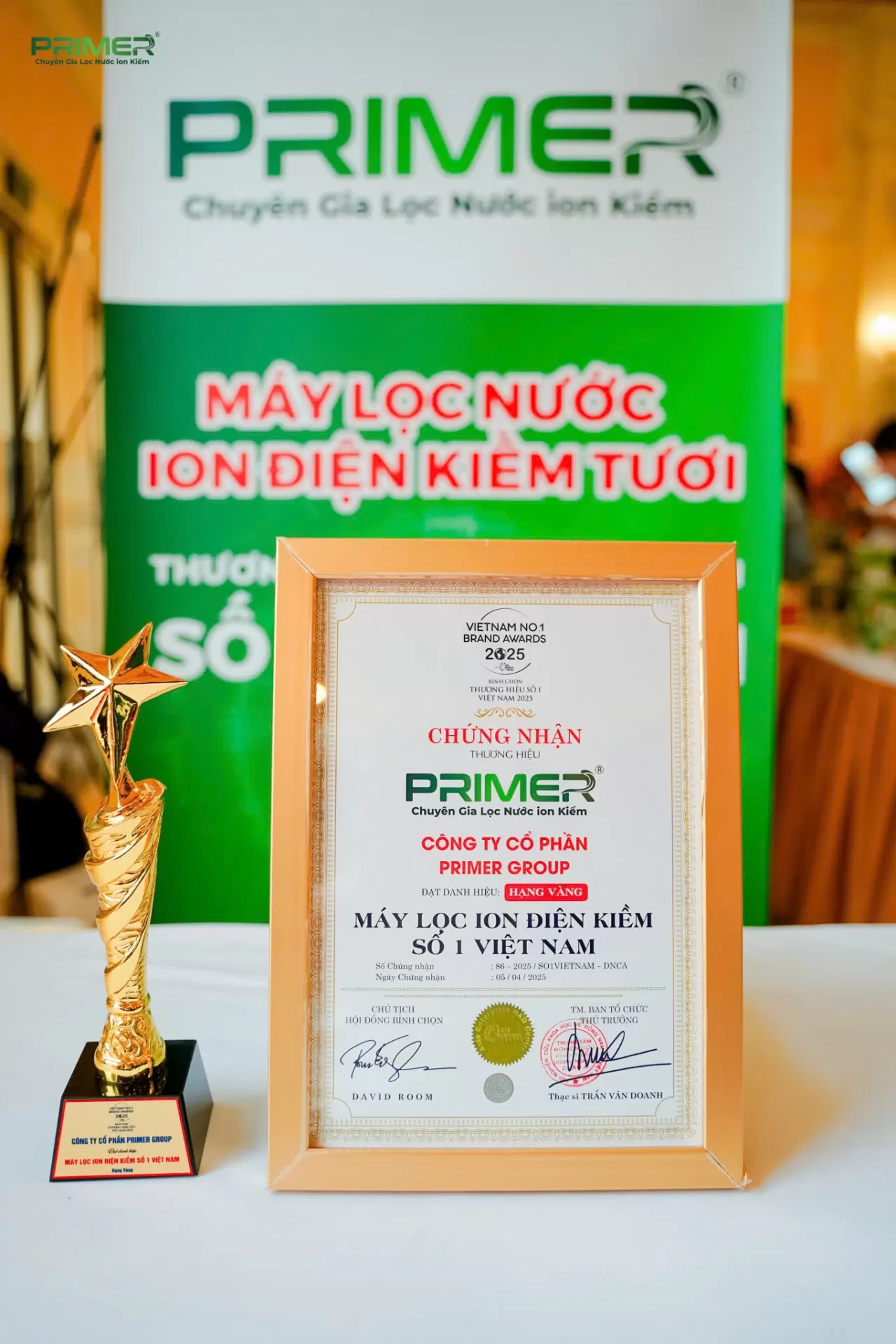 Ngày 10/05/2025, tại TP. Hồ Chí Minh, một lần nữa Primer khẳng định vị thế dẫn đầy ngành lọc nước ion kiềm tại Việt Nam