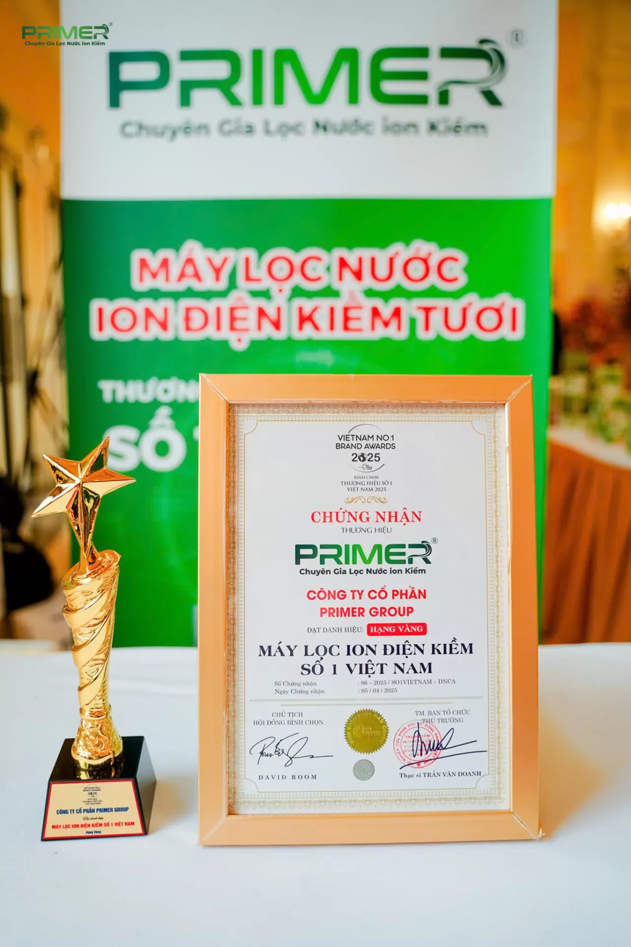 PRIMER KHẲNG ĐỊNH VỊ THẾ DẪN ĐẦU NGÀNH LỌC NƯỚC ION KIỀM TẠI VIỆT NAM