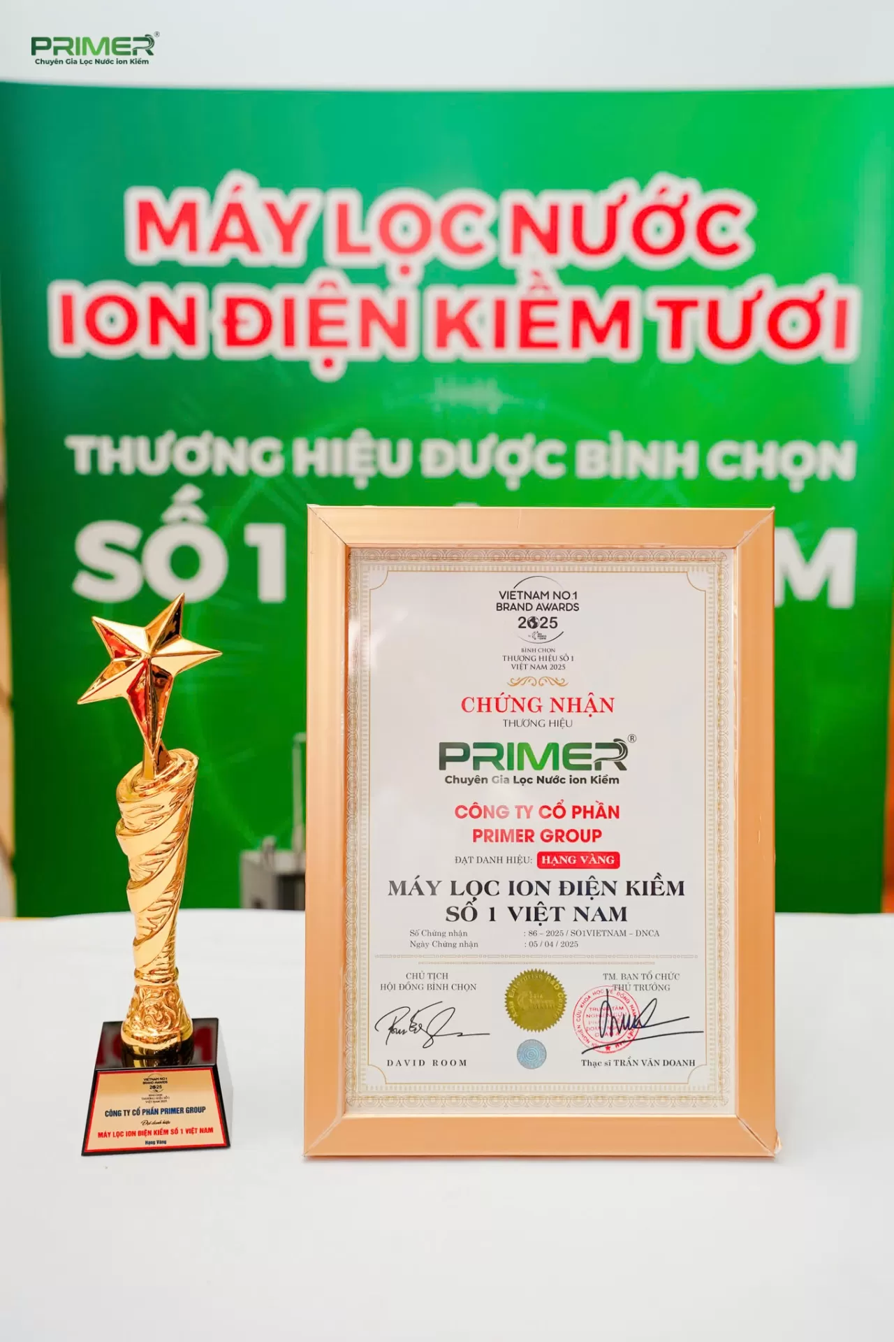 PRIMER KHẲNG ĐỊNH VỊ THẾ DẪN ĐẦU NGÀNH LỌC NƯỚC ION KIỀM TẠI VIỆT NAM