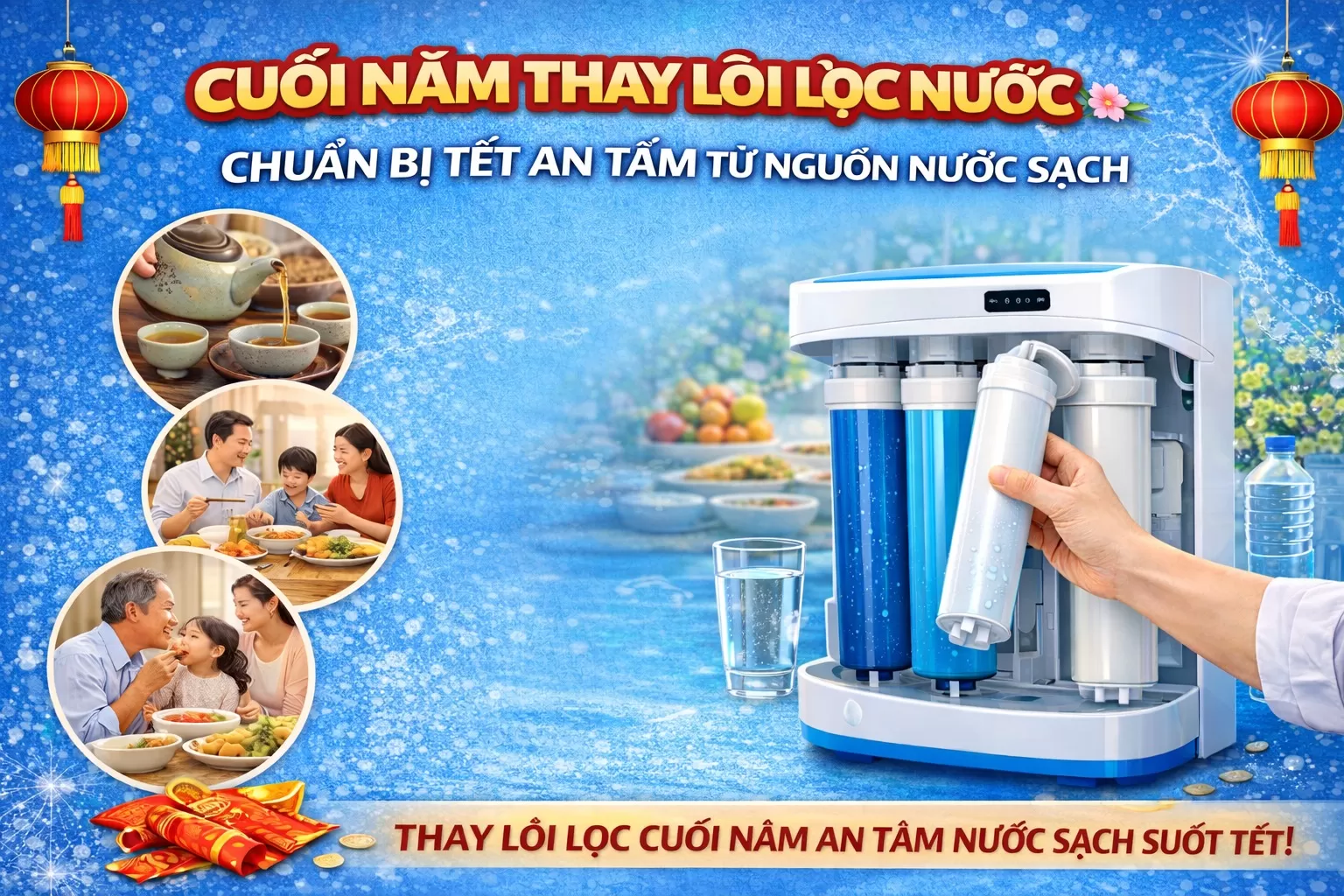 CUỐI NĂM THAY LÕI LỌC NƯỚC – CHUẨN BỊ TẾT AN TÂM TỪ NGUỒN NƯỚC SẠCH