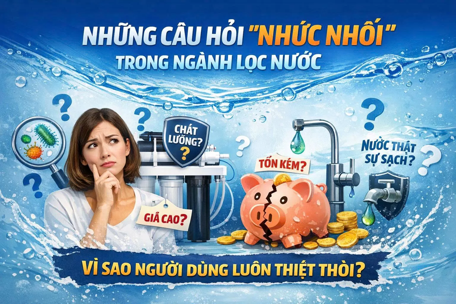 NHỮNG CÂU HỎI “NHỨC NHỐI” TRONG NGÀNH LỌC NƯỚC – VÌ SAO NGƯỜI DÙNG LUÔN THIỆT THÒI?